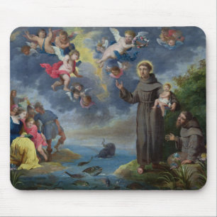 Mousepad St Anthony de Pádua que Preaching aos peixes