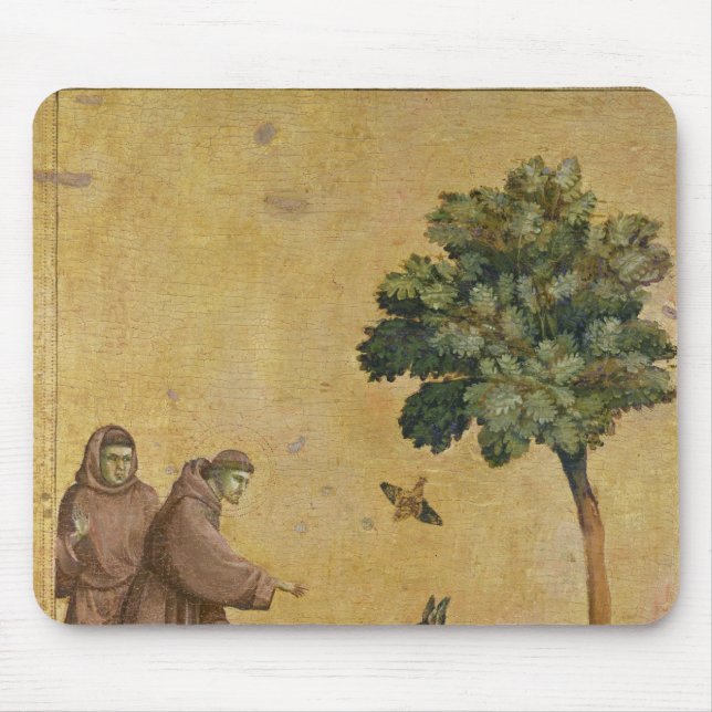 Mousepad St Francis de Assisi que preaching aos pássaros (Frente)