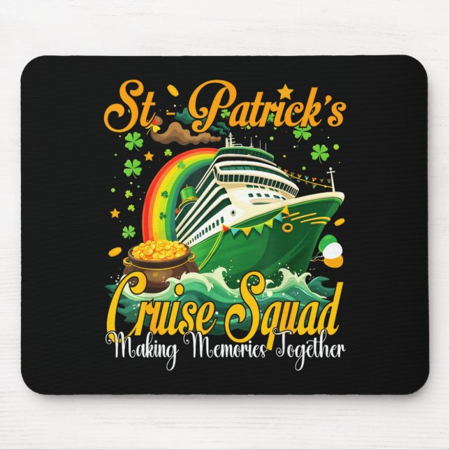 Mousepad St Patricks Day Cruise Squad 2026 Funny Family Mat (Frente)