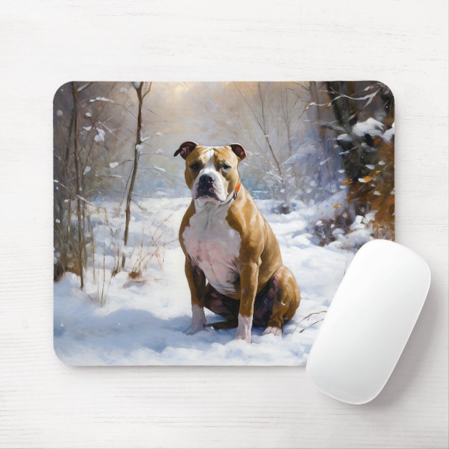 Mousepad Staffordshire Americana Deixa-o nevar no Natal (Com mouse)