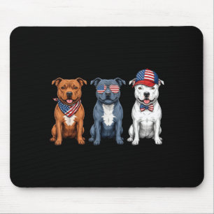 Mousepad Staffordshire Bull Terrier 4 de Julho Bandeira do