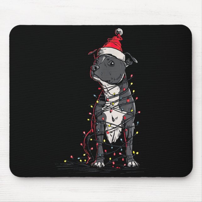 Mousepad Staffordshire Bull Terrier Christmas Graphics Dog  (Frente)