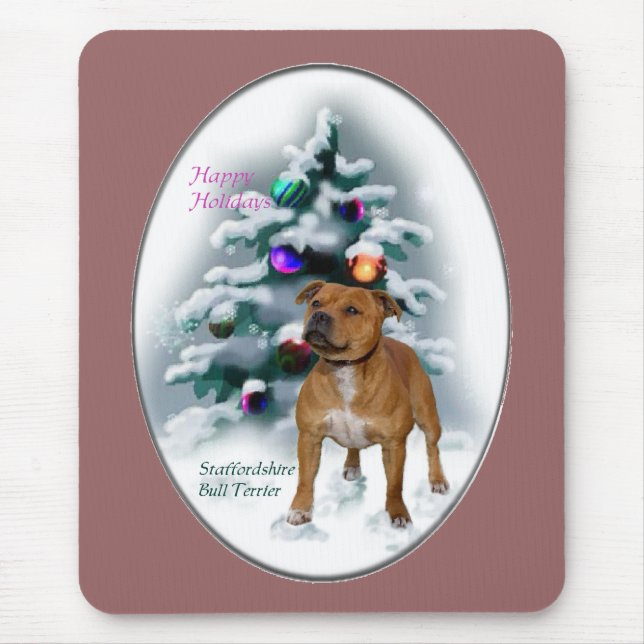 Mousepad Staffordshire Bull Terrier Natal Gifts (Frente)
