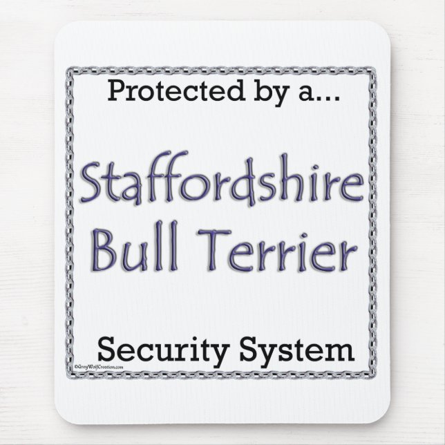 Mousepad Staffordshire Bull Terrier Security System (Frente)