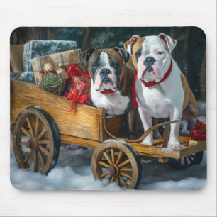 Mousepad Staffordshire Snowy Sleigh Natal