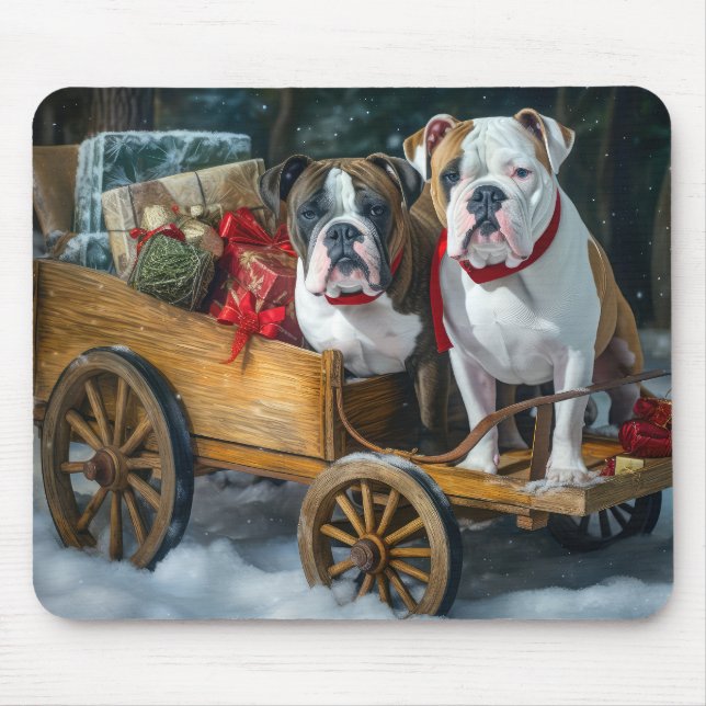 Mousepad Staffordshire Snowy Sleigh Natal (Frente)