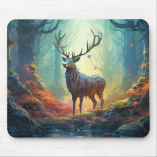 Mousepad Stag Deer Animal Wilderness Arte Colorida