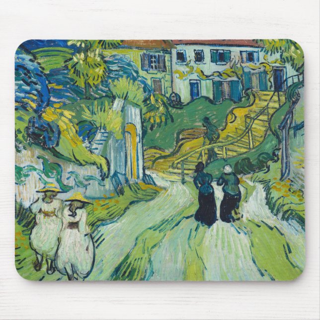 Mousepad Stairway at Auvers, por van Gogh: (Frente)