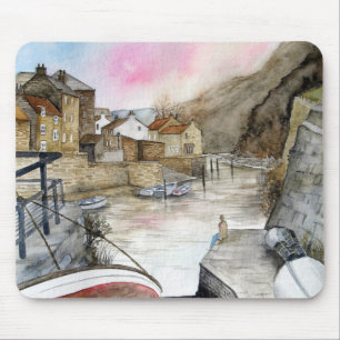 Mousepad Staithes, North Yorkshire, England Watercolor