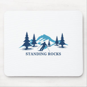 Mousepad Stanley Rocks Wisconsin Ski Resort Skiier _