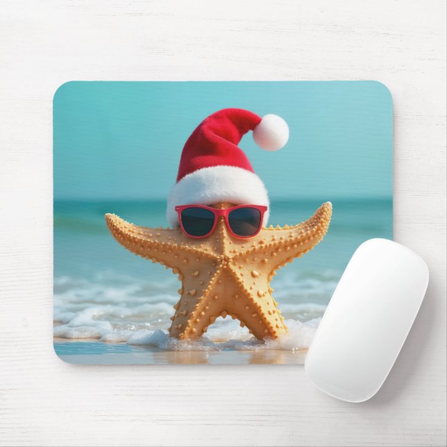 Mousepad Starfish de Natal em Ocean Water (Com mouse)