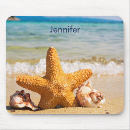 Mousepad Starfish e Seashells na Praia Personalizados