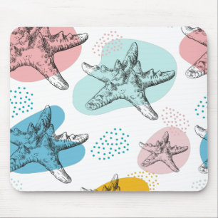 Mousepad Starfish em cores da moda padrão elegante