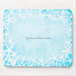 Mousepad Starfish Pintado Aqua Blue Tropical Beach Personal