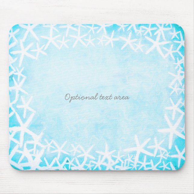 Mousepad Starfish Pintado Aqua Blue Tropical Beach Personal (Frente)