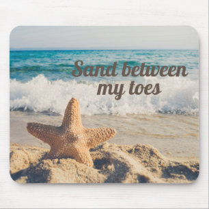 Mousepad Starfish Sandy Beach Ocean Sand between Toes