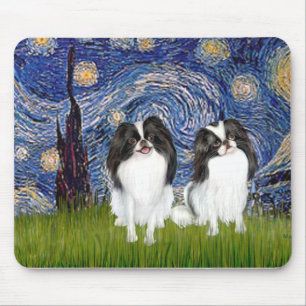 Mousepad Starry Night - Dois Chins Japoneses (BW)