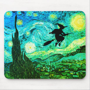 Mousepad Starry Night Moon Flying Witette