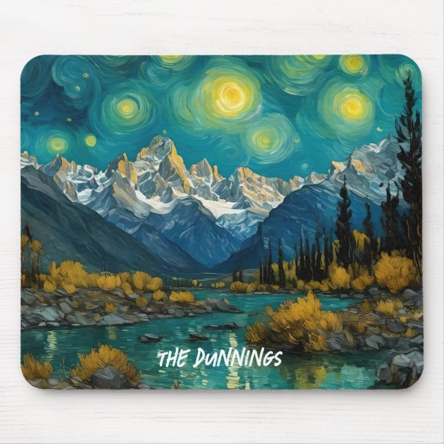 Mousepad Starry Night nas Montanhas Rochosas (Frente)