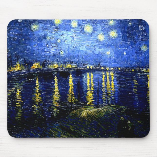 Mousepad Starry Night sobre o Rhone, por Vincent van Gogh, (Frente)