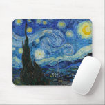 Mousepad Starry Night | Vincent Van Gogh<br><div class="desc">Starry Night (1889),  pelo artista holandês Vincent Van Gogh. A obra de arte original é um óleo na canvas que representa um céu noturno vigoroso e impressionista postado em tons modesta de azul e amarelo. 

Use as ferramentas de design para adicionar texto personalizado ou personalizar a imagem.</div>