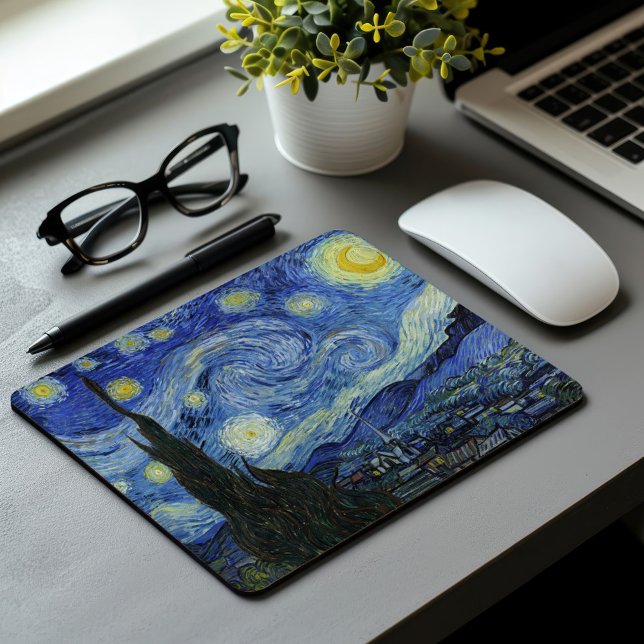 Mousepad Starry Night | Vincent Van Gogh (Criador carregado)