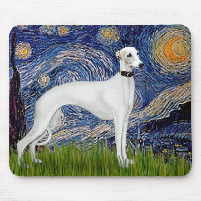 Mousepad Starry Night - Whippet (11b) (Frente)