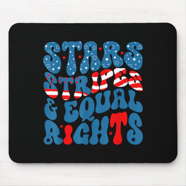 Mousepad Stars stripes and equal rights 4th of july women's (Frente)