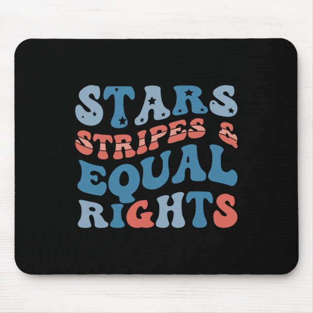 Mousepad Stars Stripes e Igualdade de Direitos 4 de julho (Frente)
