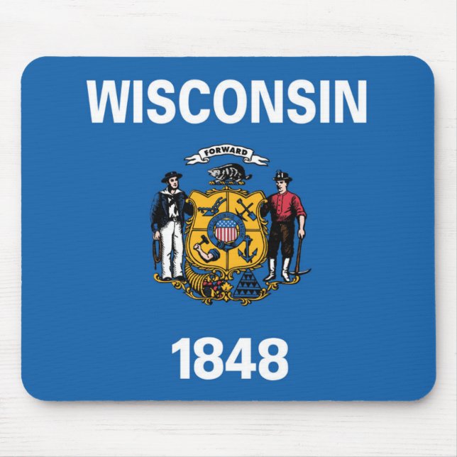 Mousepad State Flag of Wisconsin, EUA (Frente)