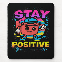 Mousepad Stay Positive – Funny Cartoon Toilet Paper Retro