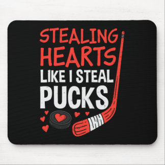 Mousepad Stealing Hearts Stealing Pucks Hockey Valentines D