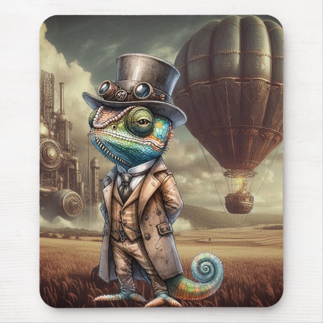 Mousepad Steampunk Chameleon (Frente)