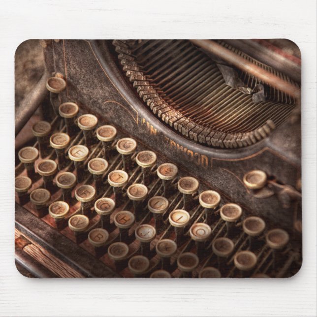 Mousepad Steampunk - máquina de escrever - tuckered (Frente)