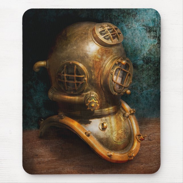 Mousepad Steampunk - mergulho - o capacete do mergulho (Frente)