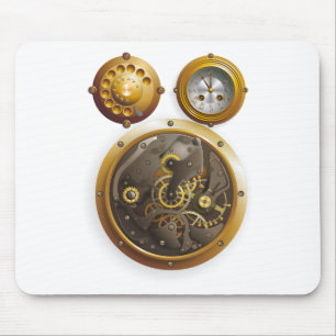 Mousepad Steampunk Uhr