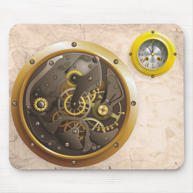 Mousepad Steampunk Uhr (Frente)