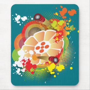 Mousepad Steelpan Abstrato com Pansticks e Salpicos de Tint