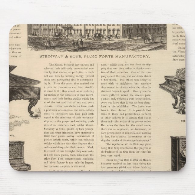 Mousepad Steinway e Sons, fabricantes de piano (Frente)