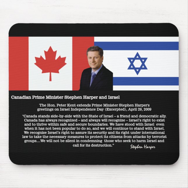 Mousepad Stephen Harper fala sobre Israel (Frente)