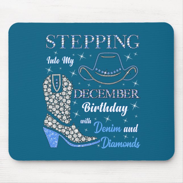 Mousepad Stepng Into My December Birthday With Denim And Di (Frente)