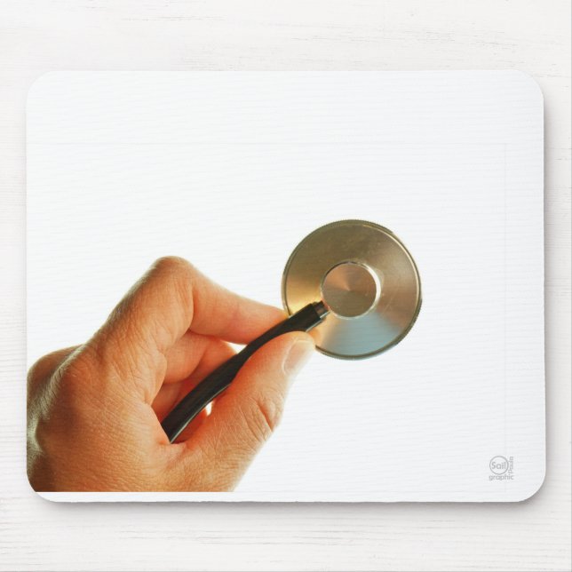 Mousepad Stethoscoop in een hand voor een ziekenhuis sfeer. (Frente)