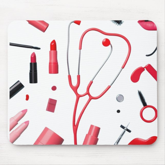 Mousepad Stéthoscope et maquillage  (Frente)