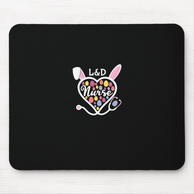 Mousepad Stethoscope Heart Landd Nurse Easter Bunny Labs (Frente)