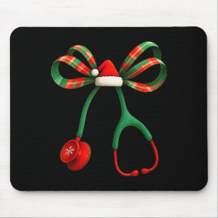 Mousepad Stethoscope Médico Enfermeira Laço Coquete Natal W