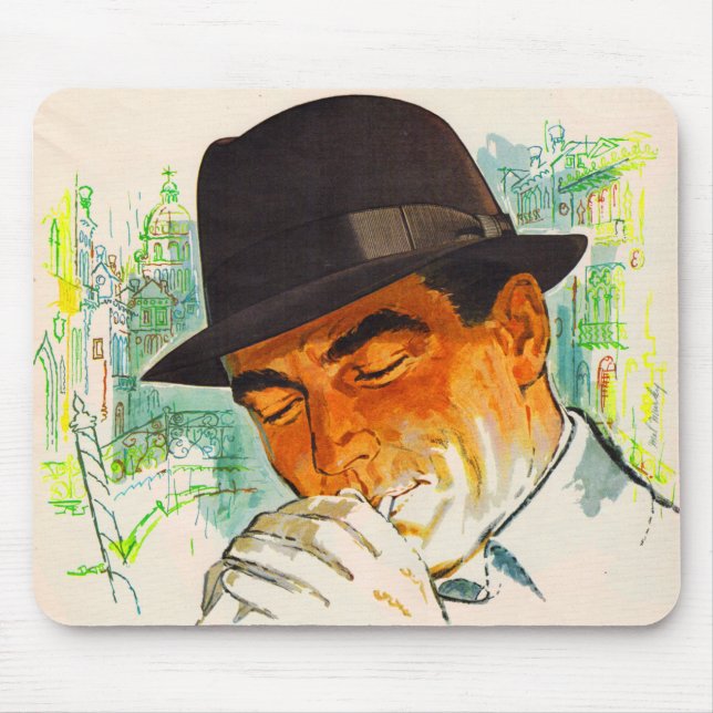 Mousepad Stetson hat man acende um cigarro (Frente)