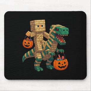 Mousepad Steve andando de Múmia Dinossauro T Rex Halloween 