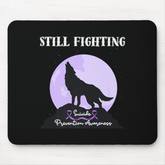 Mousepad Still Fighting Suicide Prevention Awareness Wolf P (Frente)