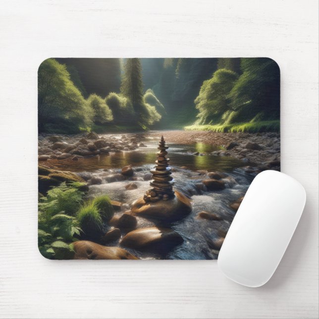 Mousepad Stone River Cairn (Com mouse)