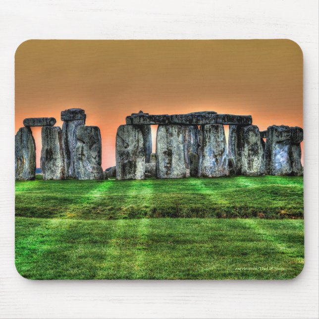 Mousepad Stonehenge Stones em Pé perto do Sunset (Frente)